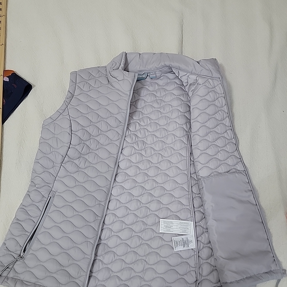 Free Country Repreve Quilted Vest  Zip SILVER CHIP LADIES Size XL NWOT - Picture 7 of 10